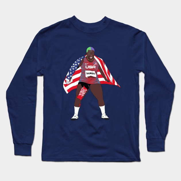 Raven Saunders Shot Put Long Sleeve T-Shirt by Hevding